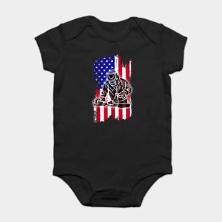 American Welder Dad 4th Of July Father's Day Baby Bodysuit